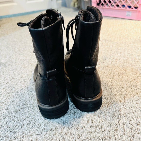 B.O.C ☀️ Carter Black Leather Lace Combat Boots Women’s Size 10 New - Picture 5 of 12